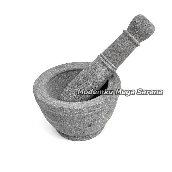 Lumpang Batu Asli Original Muntilan + Alu Lesung Batu 15 cm