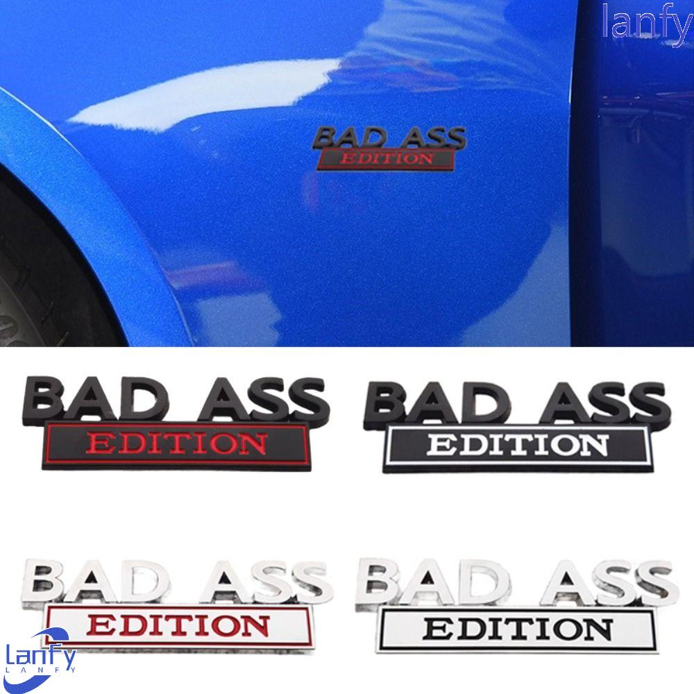 Lanfy 3D Stiker Mobil Menarik Kreatif Aksesoris Mobil Styling BAD ASS Daun Plat Emblem Simbol Mobil Ekor Label