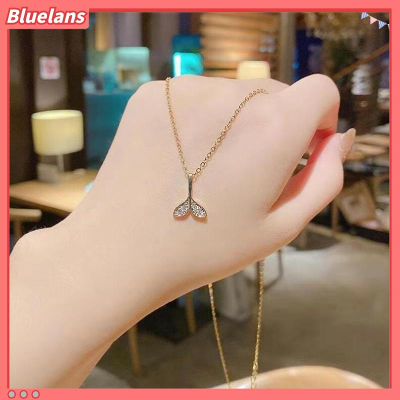 [BLS] Berlian Mermaid Tail Klavikula Rantai Dolphin Kalung Perhiasan Kalung Fashion Wanita Serbaguna