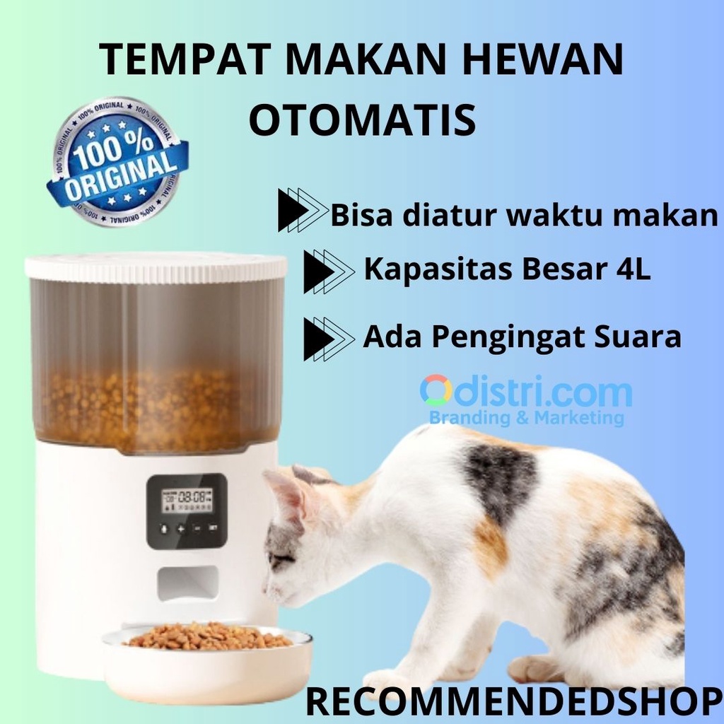 Tempat Makan Hewan Peliharaan Otomatis Automatic Smart Pet Feeder 4L