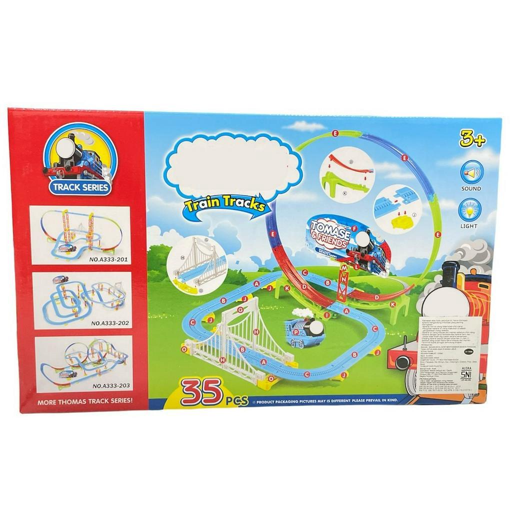 Mainan Kereta Api TRAIN &amp; THO MAS ISI 35PCS Train Tracks Roller Coaster