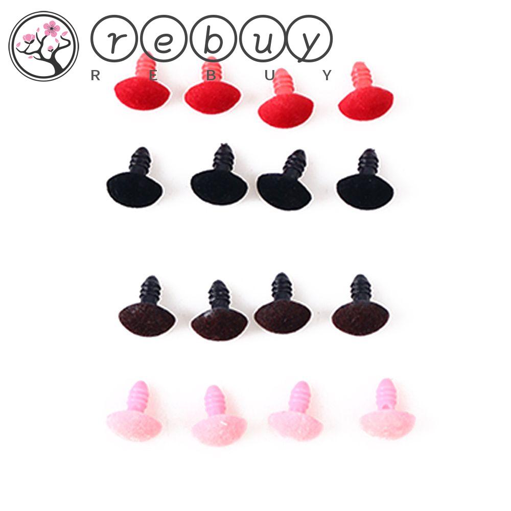 REBUY Rebuy Segitiga Hidung Boneka Wayang DIY Alat Kerajinan Pink Merah Hitam Coklat 12*14mm Beludru Hidung Kancing Safety Nose Dolls Nose