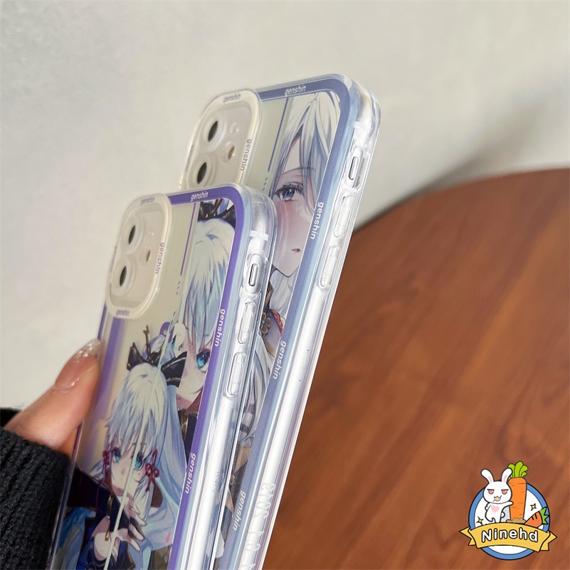 IPHONE Honkai Casing Ponsel Rel Bintang Kompatibel Untuk Iphone14 13 12 11 Pro Max X Xr Xs Max 8 7 6 6s Plus Se2020 Kartun One Piece Angel Eyes Shockproof Bumper Frame Transparan Soft Case