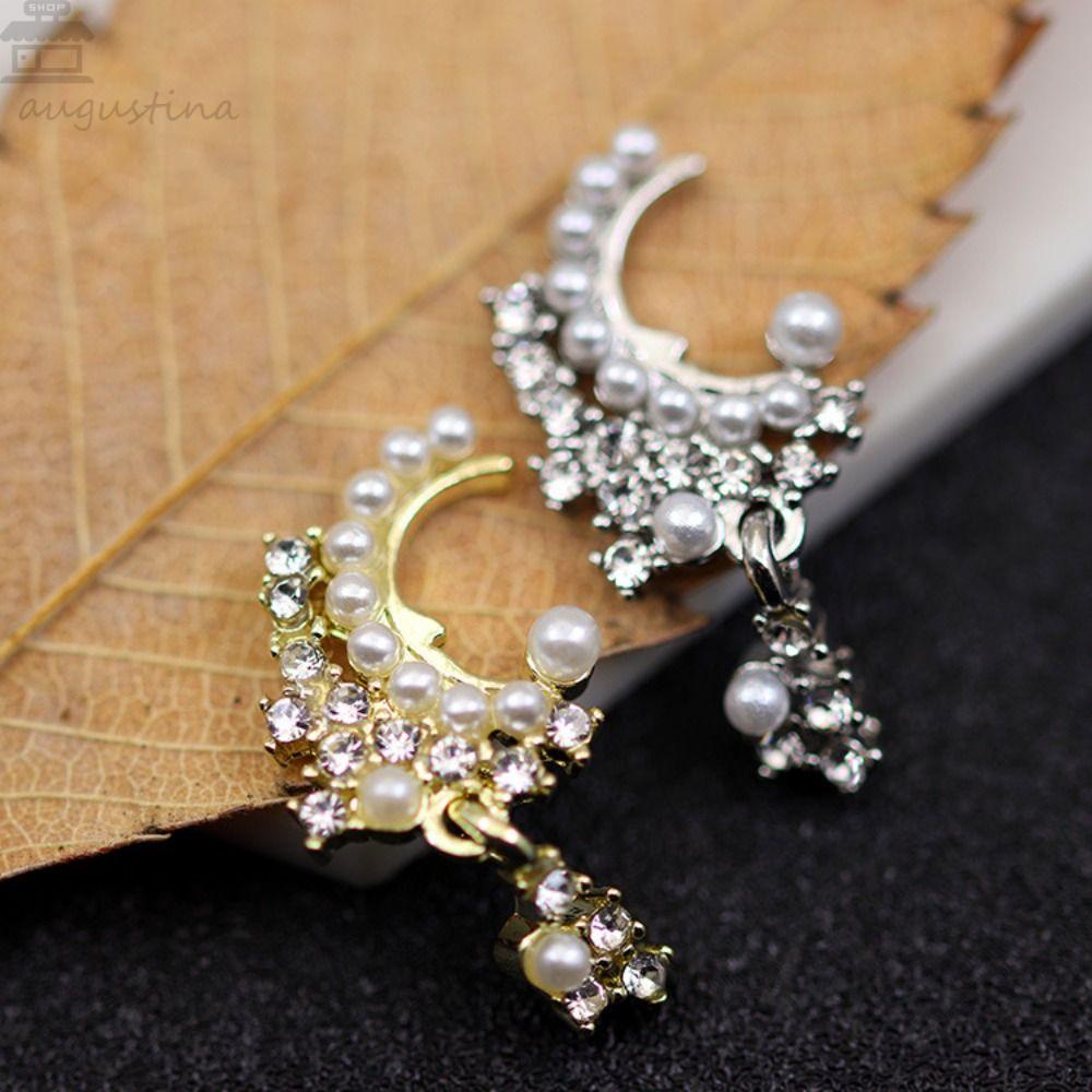 AUGUSTINA Agustina Alloy Nail Art Pendant 3D 10pcs Gaya Baroque Gelap Hias Logam Perhiasan Zirkon Dekorasi Kuku