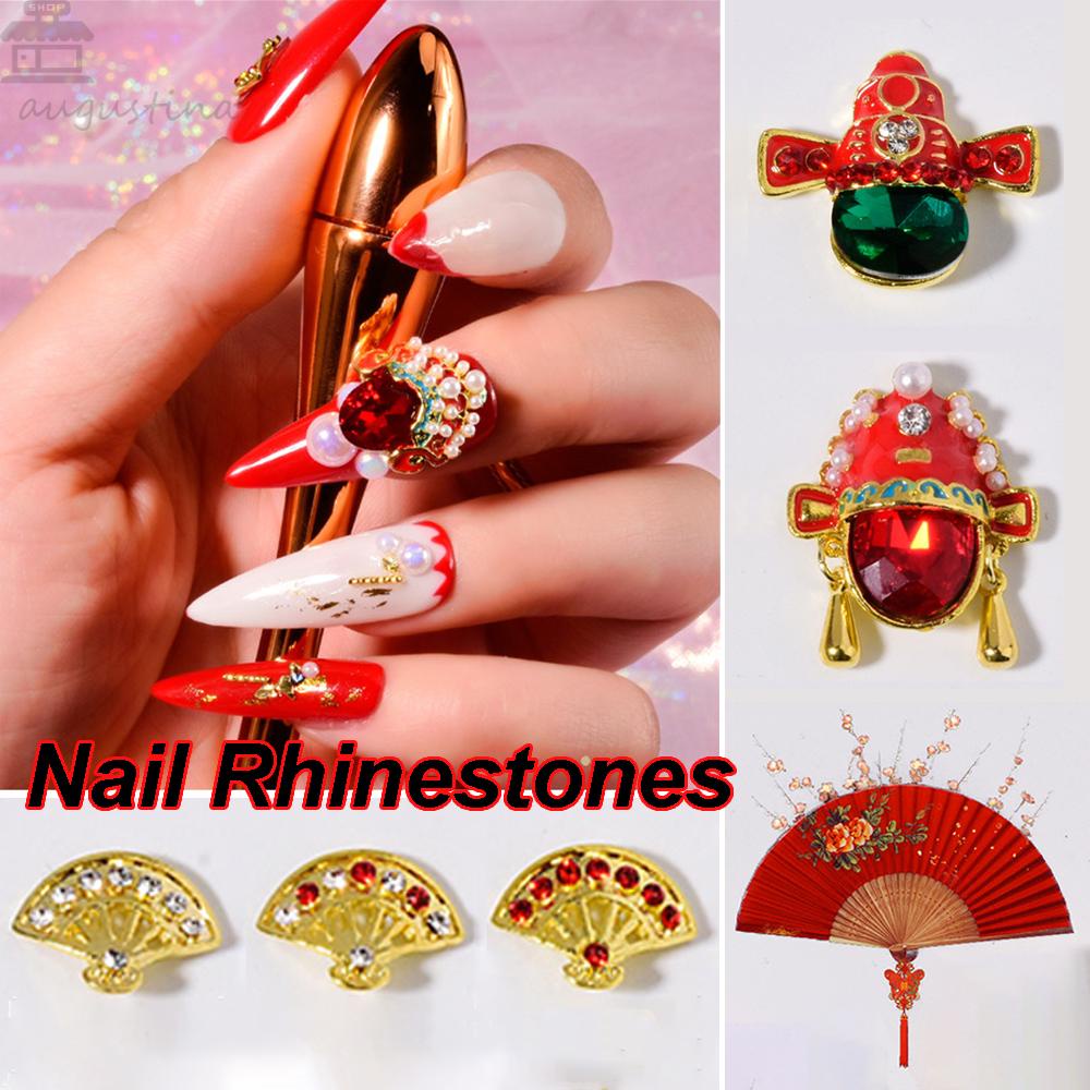 AUGUSTINA Dekorasi Nail Art Agustina Tahun Baru Meriah Mewah Shiny Manicure Accessories