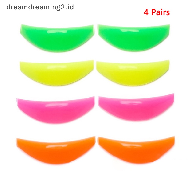 (drea) 4pasang Reusable Eyelash Lift Perming Silicone Curler Curling Pads Batang Perisai/