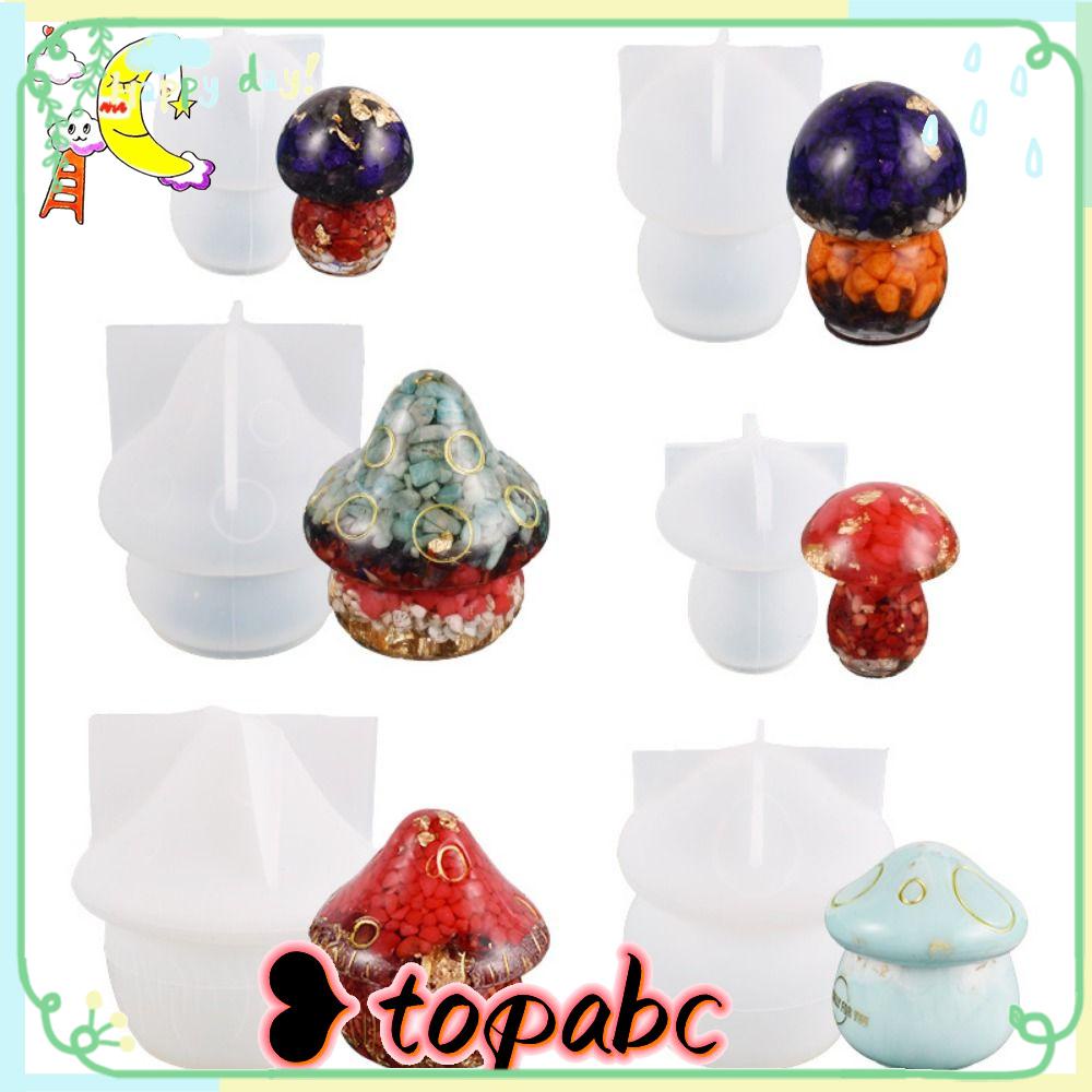 TOP 7pcs /set Cetakan Jamur Tahan Lama Gypsum Mushroom Drip Display Cetakan Resin Epoxy