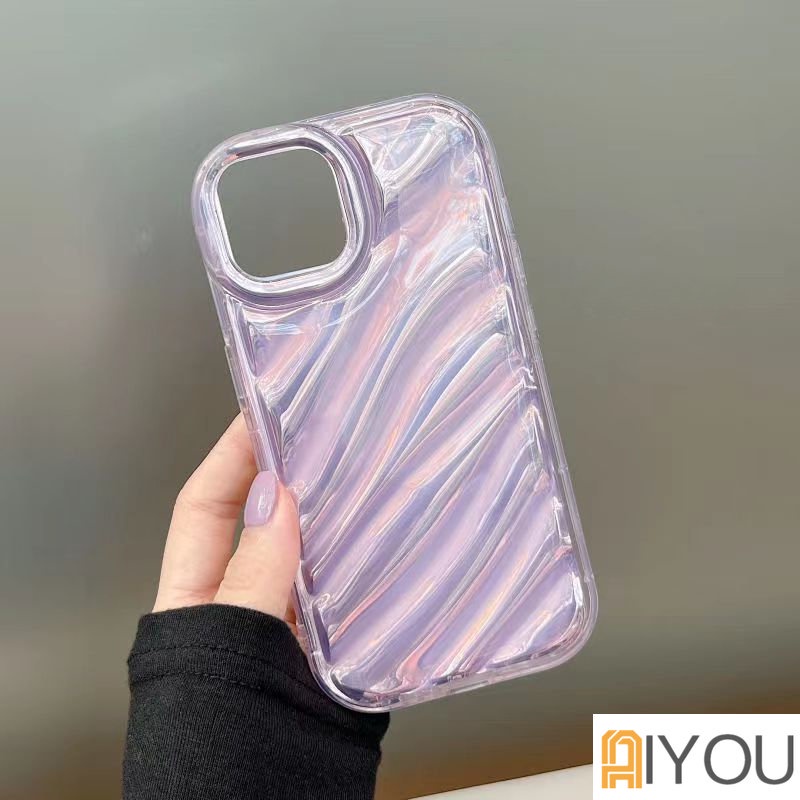 IPHONE Bling Wave Phone Case Untuk Iphone1 1 12 13 14 Pro Max 7 8 Plus 12Pro X XR XS MAX SE 2020 2022 14 Plus Case Silikon Lembut Permen Warna-Warni Pelindung Shockproof Cover