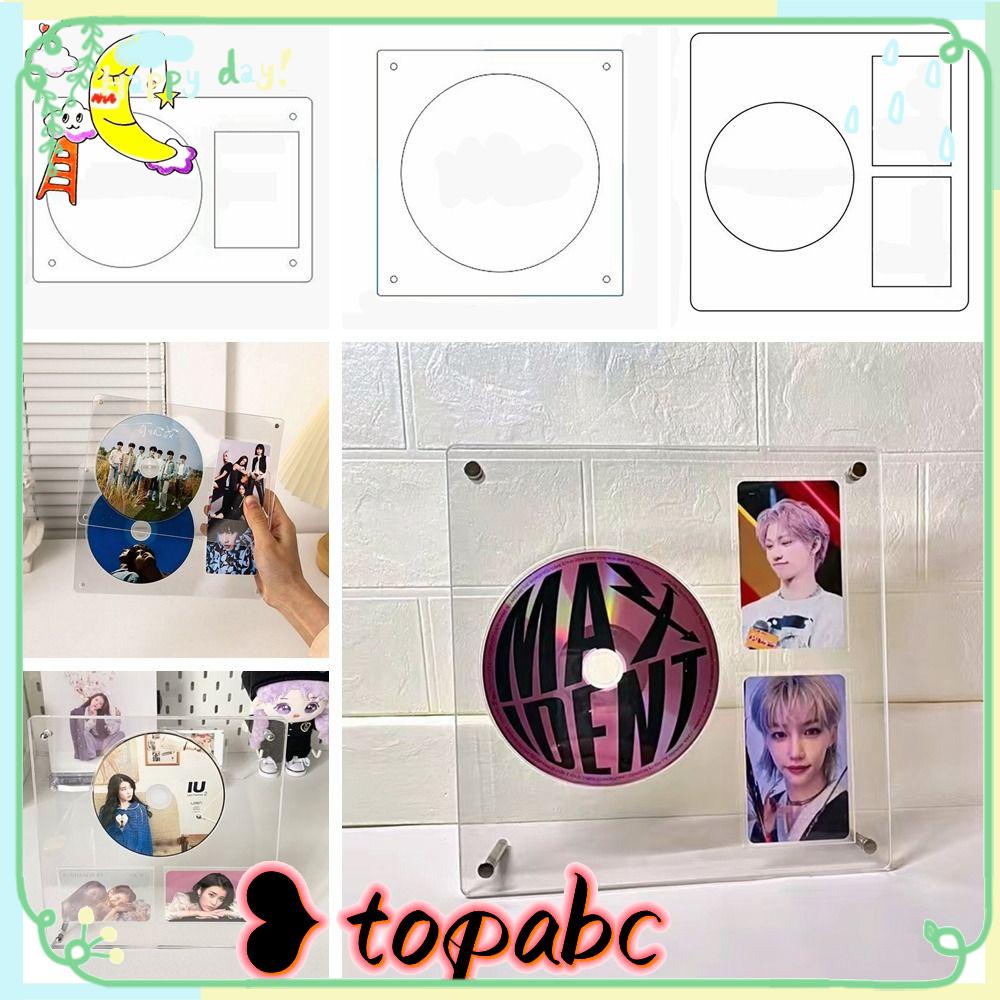 TOP Cd Display Stand Akrilik Dekorasi Rumah Ornamen Desktop 3Inch Slot Kartu