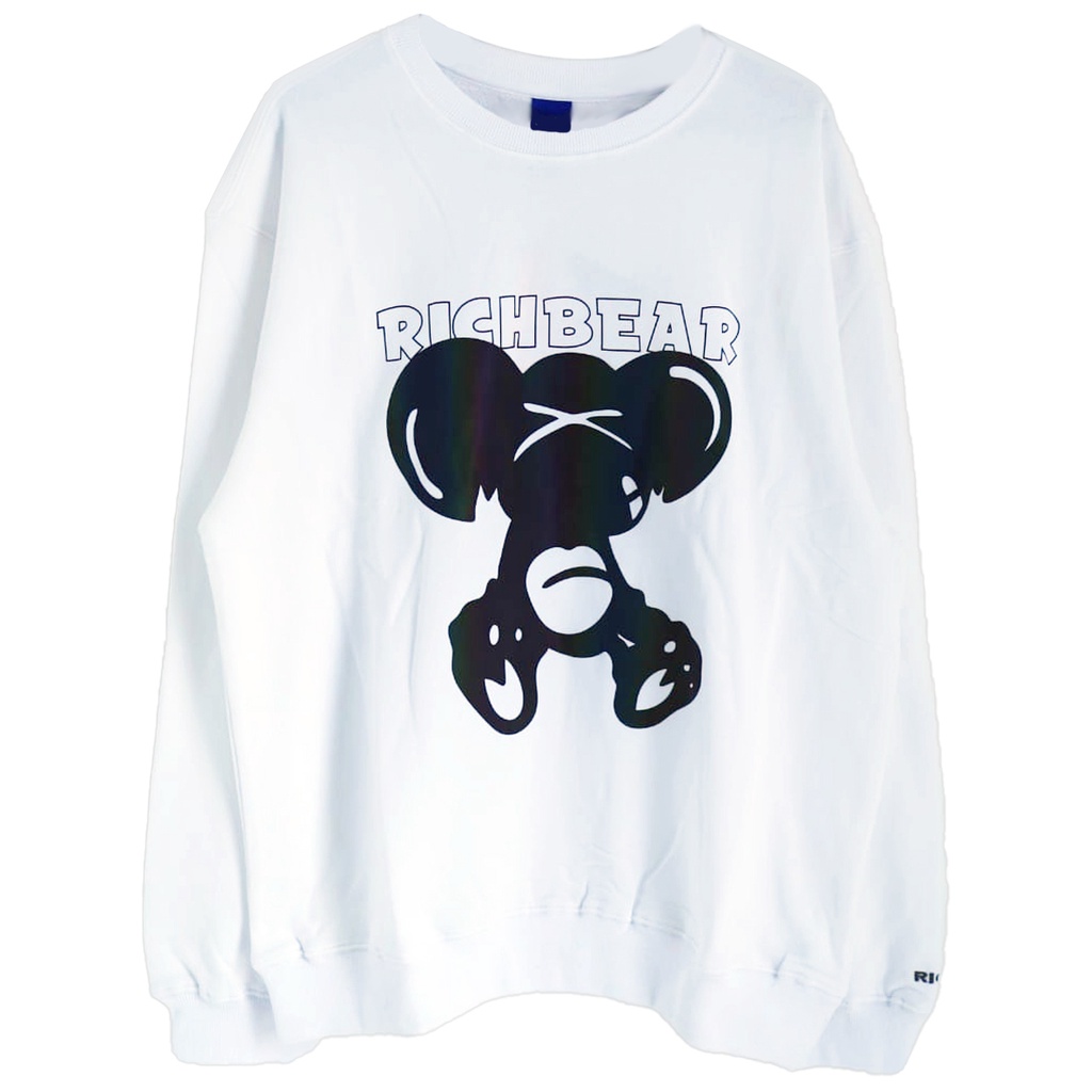 Ricky is Clown Richbear White Crewneck Sweater / Switer Jaket Pria Branded Original