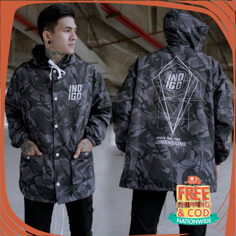 JAKET OOTD KONSER OOTD CAFE/ JAKET PARASIT OUTDOOR INDIGO - OUTFIT STREETWEAR SPORTY KASUAL - RUNNIN