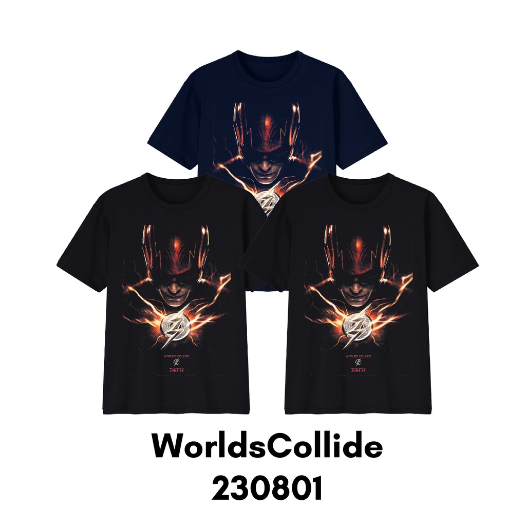 Baju Kaos The Flash Size Bayi Sampai Dewasa Seri Worlds Collide Bahan Katun Combed 30s