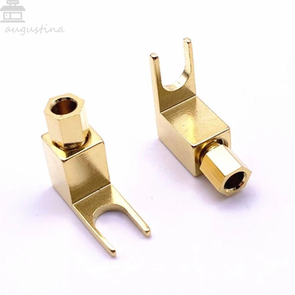 AUGUSTINA Banana to Spade Adapte Banana Socket 1Pc Spade Adaptor Colokan Colokan Y Type Speaker Banana Plug Colokan Sekop