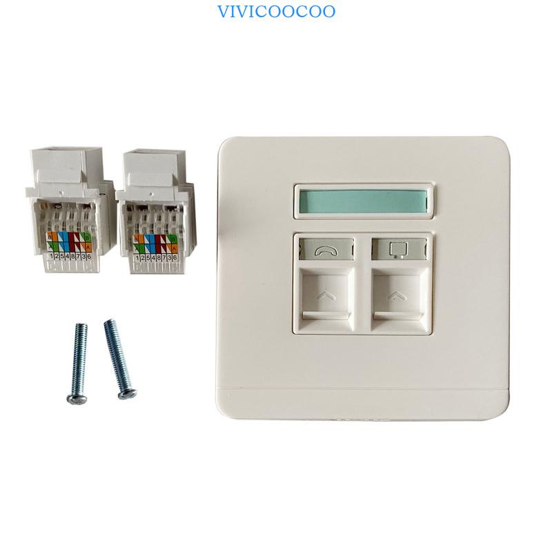 Vivi Female To Female CAT6 RJ45 LAN Faceplate 86x86mm Stop Kontak Colokan Internet Tanpa Alat