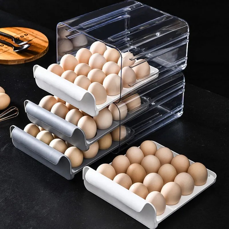 Egg Box Organizer 2 Tingkat Rak Kotak Penyimpanan Telur