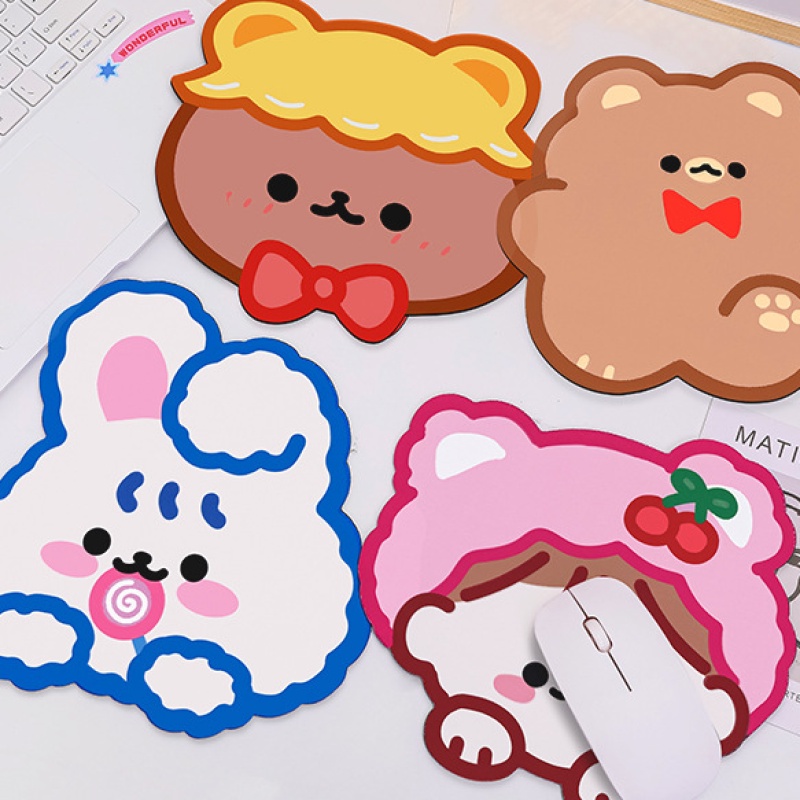 Kartun Beruang Mousepad Lucu Ins Style Desktop Mouse Anti Slip Pad Game Keyboard Pad Pelindung