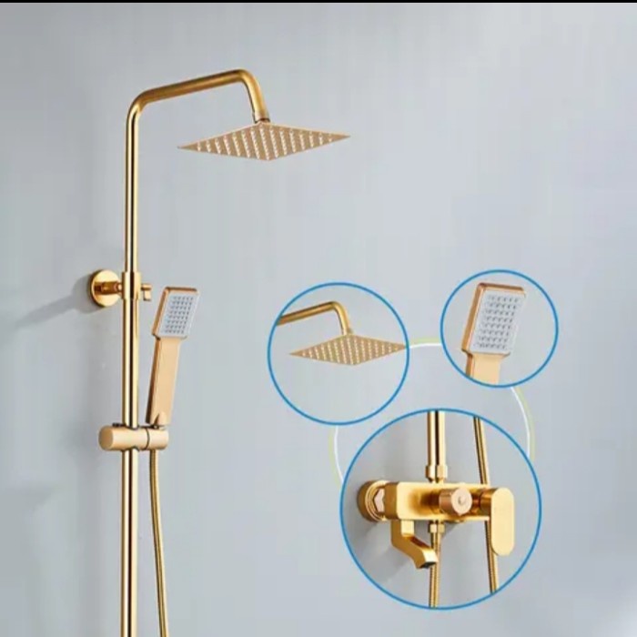 shower colum/shower tiang kran panas dingin Gold
