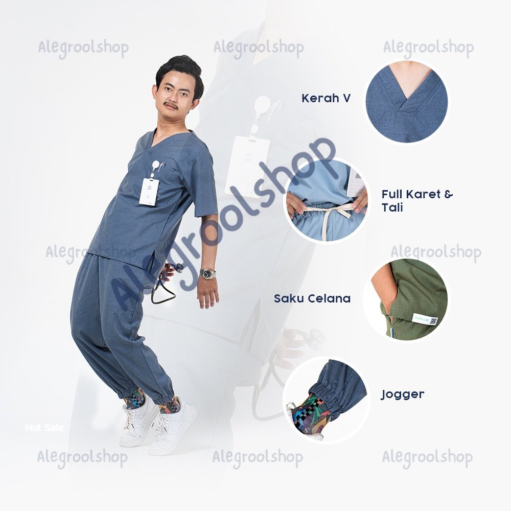 Doctor Scrub's Baju OK Lengan Pendek series 'Dual Tone'