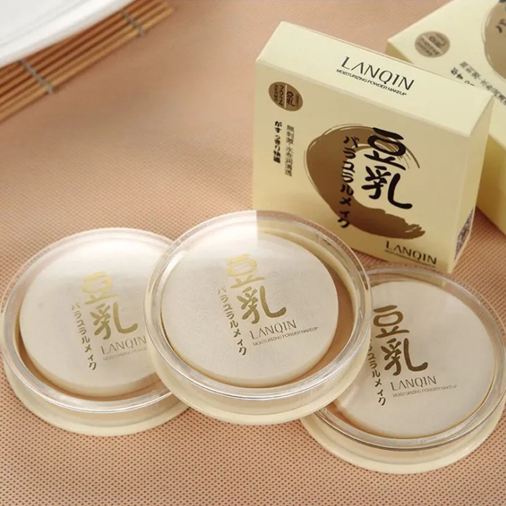 Bedak LANQIN Japan Compact Powder Glowing Tahan Air dan Tahan Lama