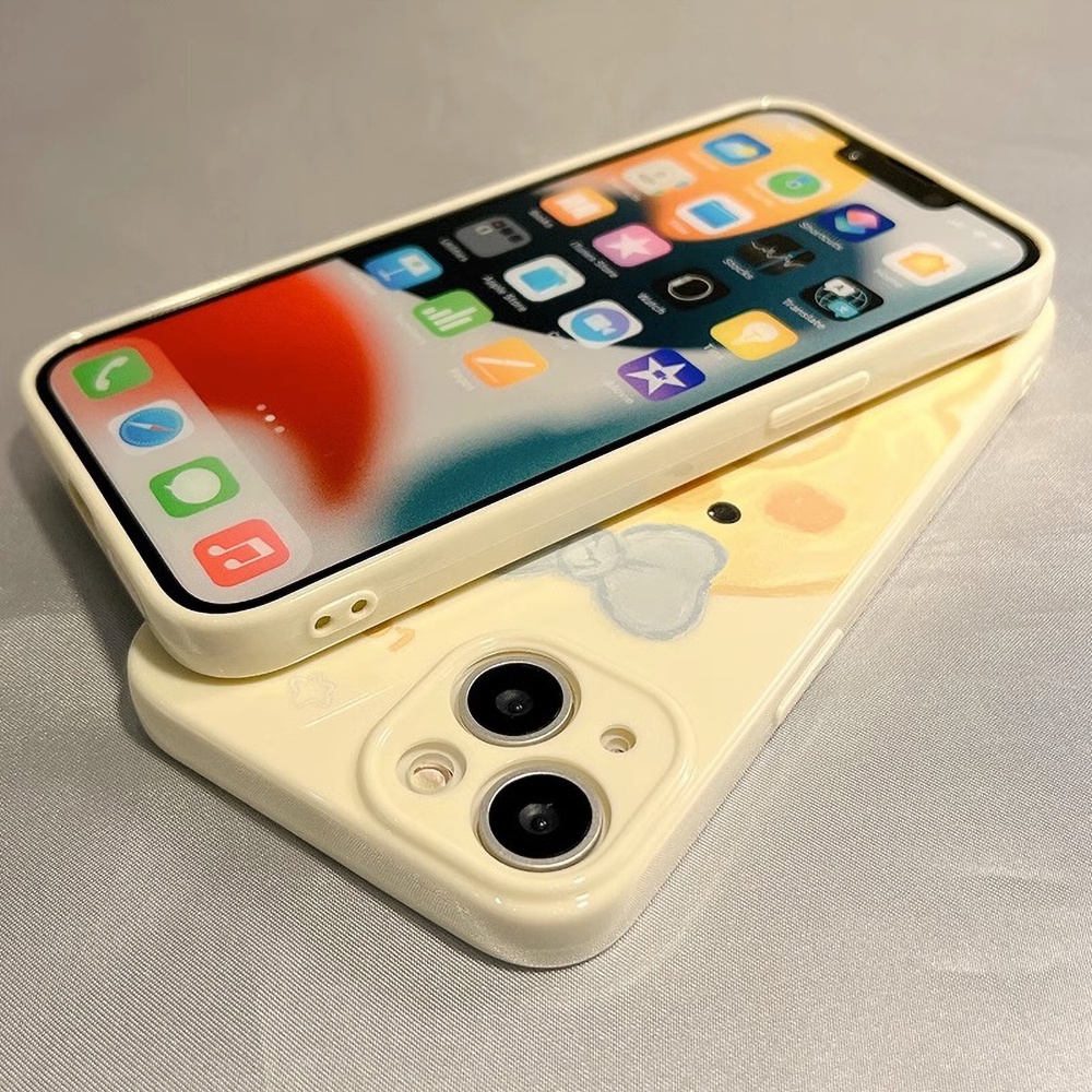 Casing Ponsel Bebek Kembung Kuning Susu Kompatibel Untuk iPhone 14 Pro Max13 12 11 Pro Max TPU Lembut Shockproof Sarung Handphone