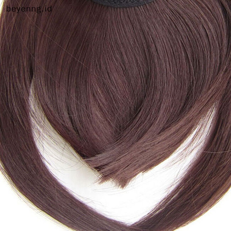 Ghinaeyen pendek depan rapi poni clip bang fringe hairpiece extension lurus sintetis dalika