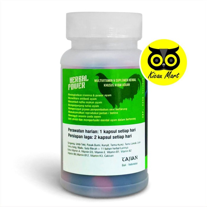 Multivitamin &amp; Suplemen Jamu Ayam Aduan Pisau Laga Petarung Jantan Jago Bangkok Herbal Power Tajian Jamu Alami Dorong Power Juara Laga Isi 50 Kapsul