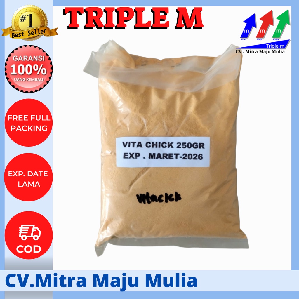 VITACHICK 250 gram MEDION, Vita Chick 250 gram Vitamin Pertumbuhan Anak Ayam Burung Vita Chicks Vitachicks