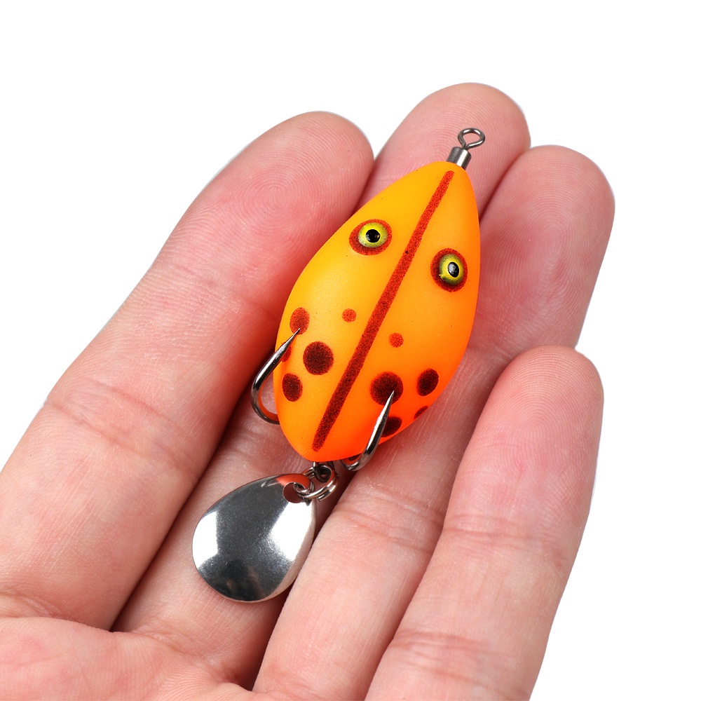 Umpan Katak Casting 4cm/5.3g Soft Frog Fishing Lure Mini Soft Lure Double Hooks Top Water Ray Frog Umpan Buatan