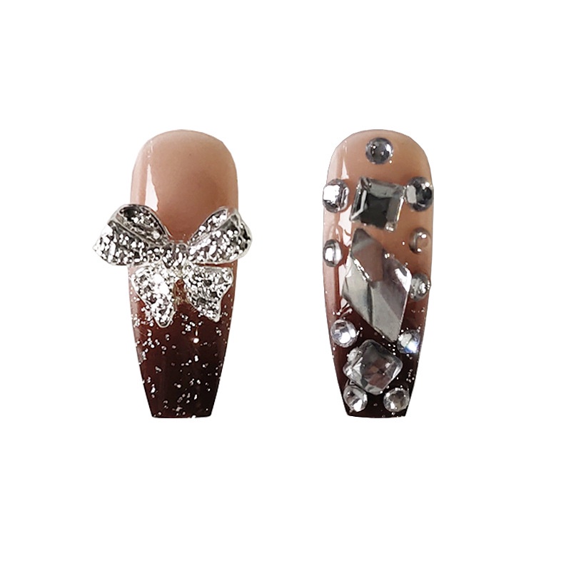 1570 krucutroken diamond star river glitter bow medium trapesium tempelan kuku manicure memakai nail kuku palsu nail art finishing nail 24/transparancs