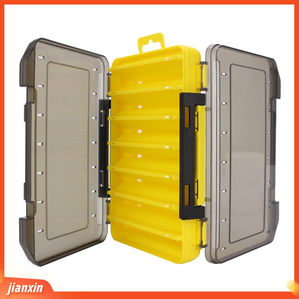 (In Stock) Fishing Tackle Box Portable Tahan Aus Desain Lubang Gantung Universal Multifungsi Penyimpanan Alat Dua Sisi Umpan Umpan Kait Organizer Perlengkapan Memancing