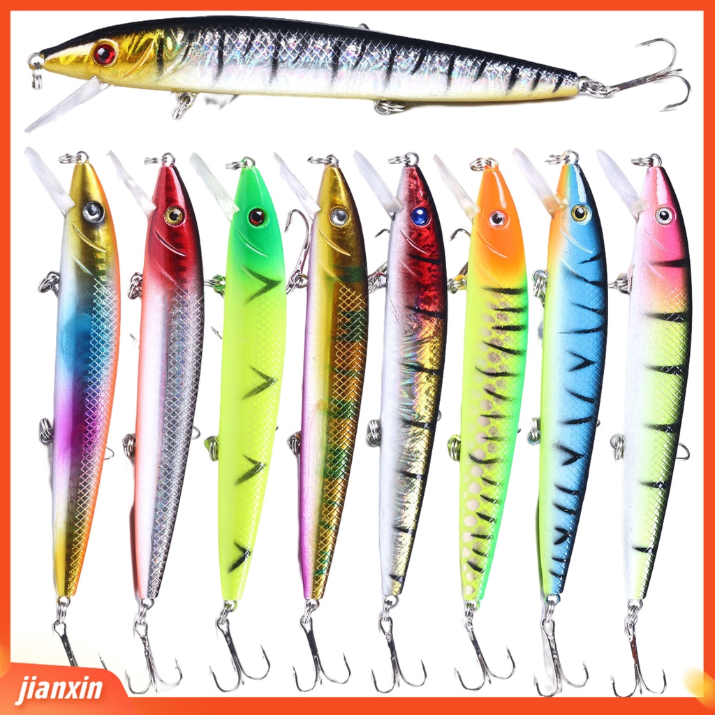 (In Stock) 12CM /13.8G Umpan Pancing Simulasi Kait Tajam Warna Cerah 3D Fisheyes Universal Menangkap Ikan Plastik Mengambang Ikan Kecil Buatan Umpan Keras Perlengkapan Memancing