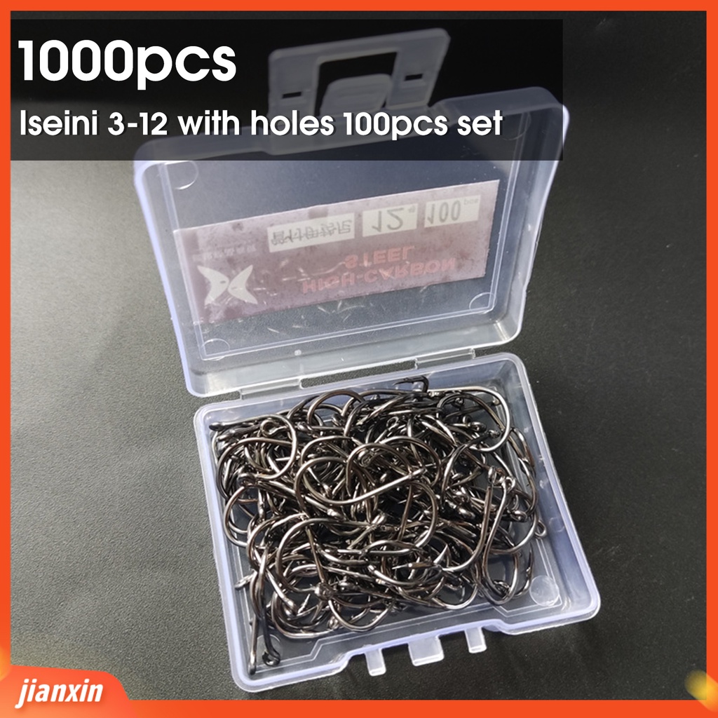 (In Stock) 1000Pcs Nomor 3-12 Tajam Memancing Jig Hook Compact Tahan Korosi Umur Panjang Beberapa Kait Memancing Untuk Pecinta Memancing