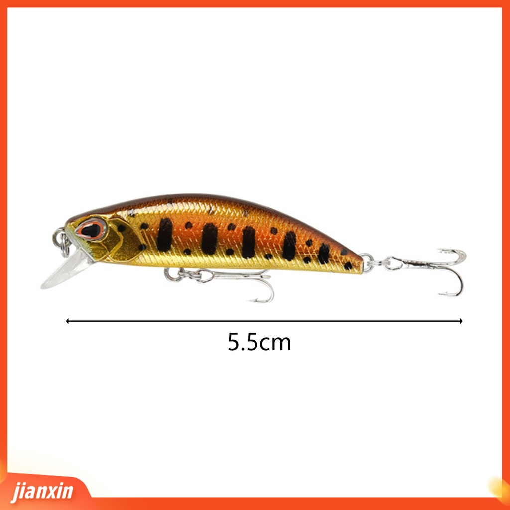 (In Stock) 5.5cm /5g Umpan Pancing Realistis Tajam Kait 3D Mata Tenggelam Berat Ikan Kecil Buatan Umpan Wobblers Crankbait Untuk Outdoor