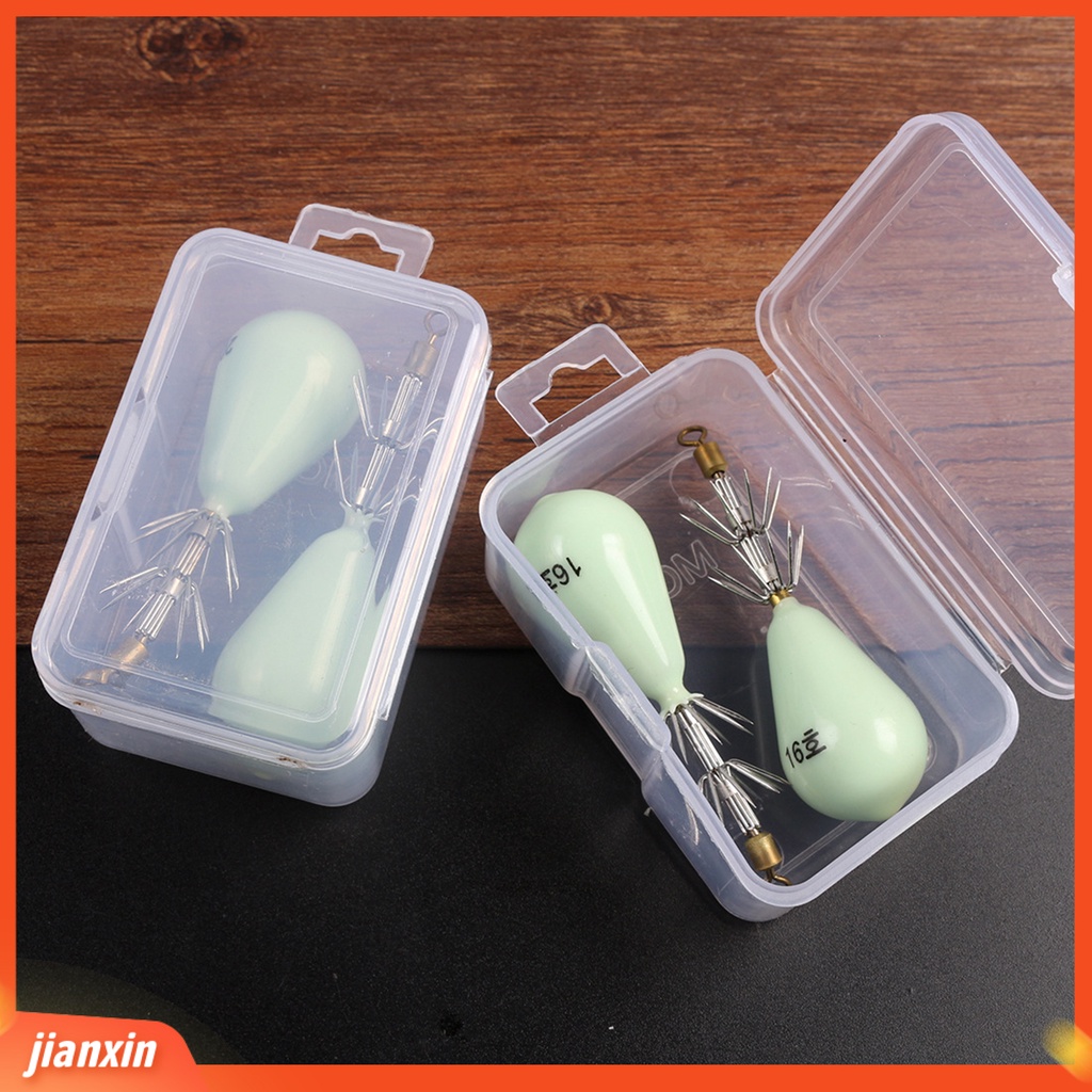 (In Stock) 2Pcs /Box Cuttlefish Metal Sleeve 10cakar Kait Cumi Desain Luminous Ringan Untuk Angling