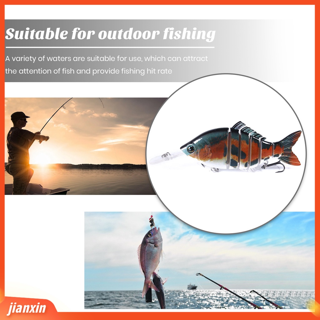 (In Stock) 15CM 31.5G Realistis Multi-Gabung Ikan Umpan Dengan Kait Tajam Warna Cerah Ikan Imitasi Tenggelam Knotty Palsu Umpan