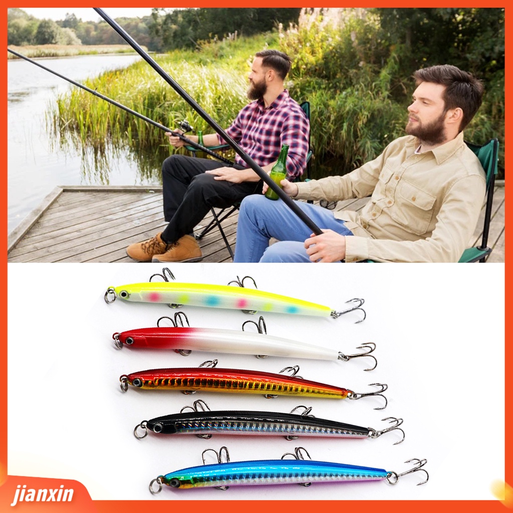 (In Stock) 5Pcs /Set 12g 11cm 3kait Pensil Lure Tajam Mudah Membuang Ikan Kecil Tongkat Tenggelam Umpan Keras Buatan Untuk Outdoor