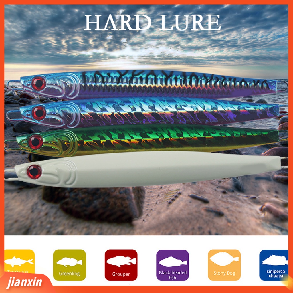 (In Stock) 150g 165mm 3D Mata Ikan Plat Besi Umpan Pancing Tenggelam Lure Pensil Untuk Penggemar Memancing