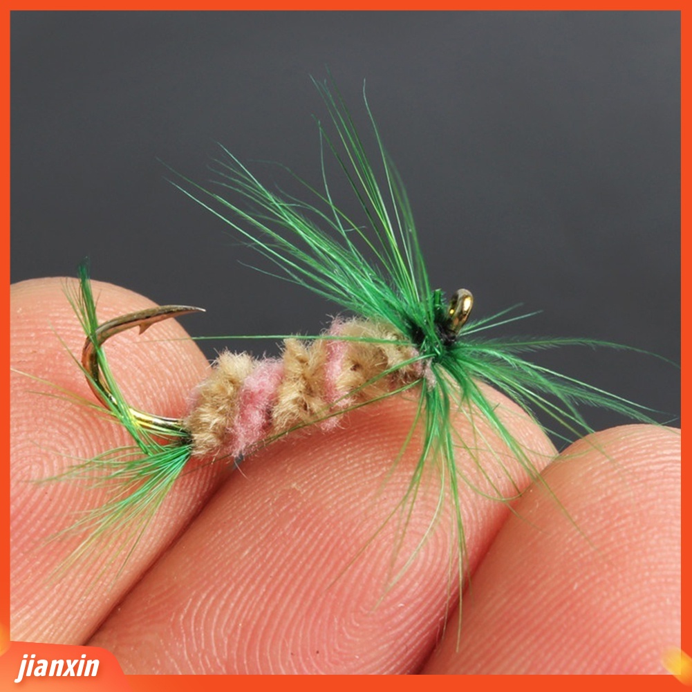 (In Stock) 96Pcs Umpan Buatan Umpan Kering Kait Fly Fishing Flies Bulu Tackle Tools