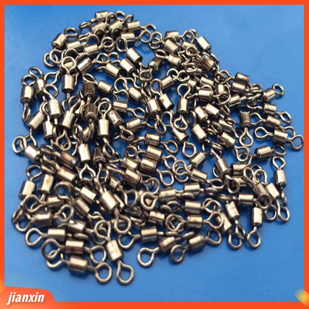 (In Stock) 50Pcs #2-#10 Ball Bearing Putar Cincin Padat Konektor Pancing Kail Pancing