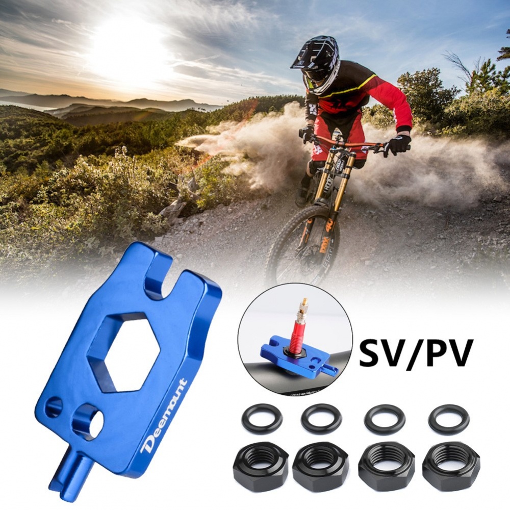 Kunci Pas Tool Set Sepeda Sepeda Jalan Biru Schrader (AV) Valve Core Aluminium Alloy