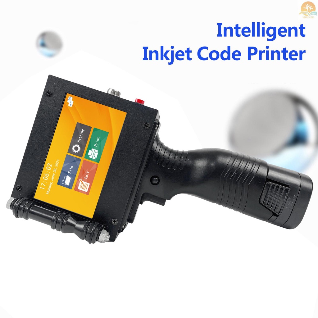 In Stock Handheld Printer Portable Inkjet Printer High Definition Printer Kode Inkjet Dengan Layar Sentuh LED 4.3 Inci Cartridge Tinta Cepat Kering Untuk Label/Tanggal Produk/Barcode/Tra