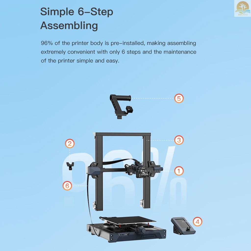 In Stock Creality Ender-3 S1 Desktop 3D Printer FDM 3D Printing 220*220*270mm/8.6*8.6*10.6in Build Size Dengan Extruder Langsung PC Spring Steel Printing Platform Resume Fungsi Pencetakan