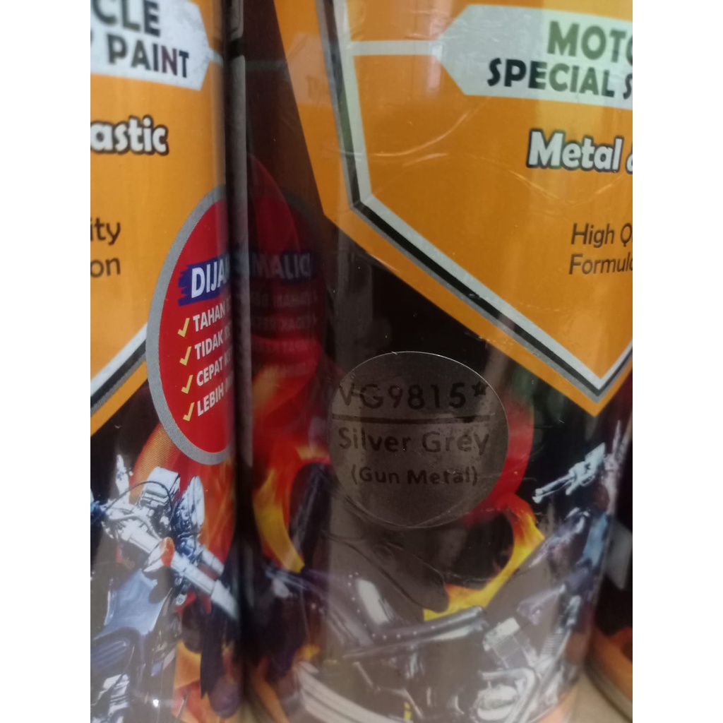 PAKET LENGKAP WARNA SILVER GREY DITON PREMIUM Paketan Warna Silver Grey / Gun Metal (9120,9124,9815*,9128) 4pcs x 400ml