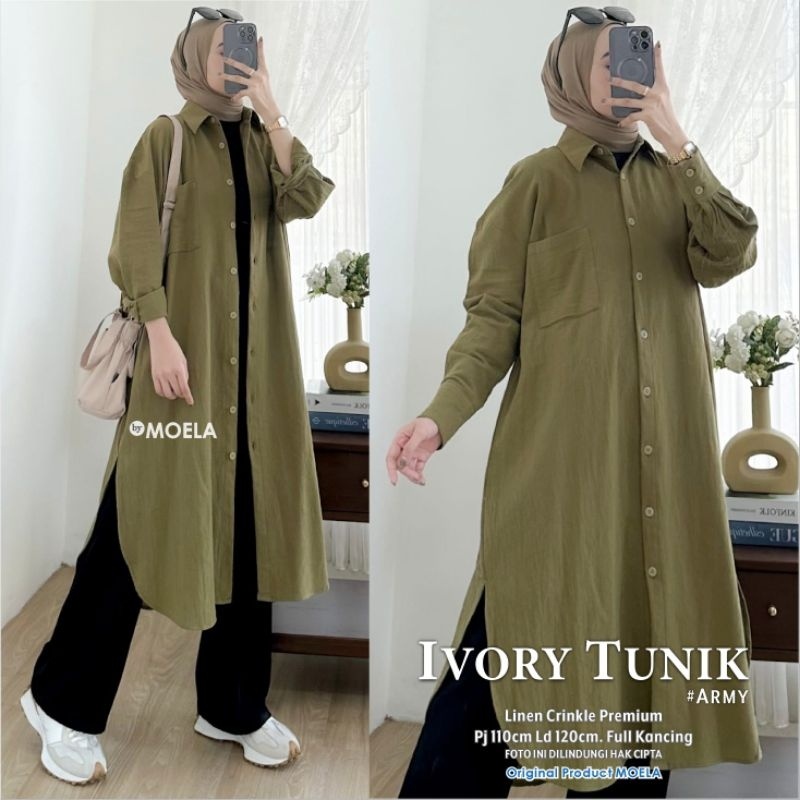 IVORY TUNIK ORI MOELA | Ld120 Crinkle Premium