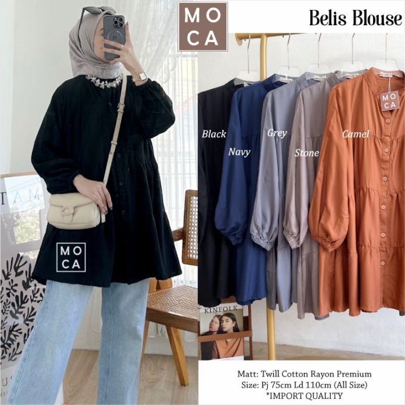 BELIS BLOUSE ORI MOCA | Ld110 Twill Cotton Rayon Premium