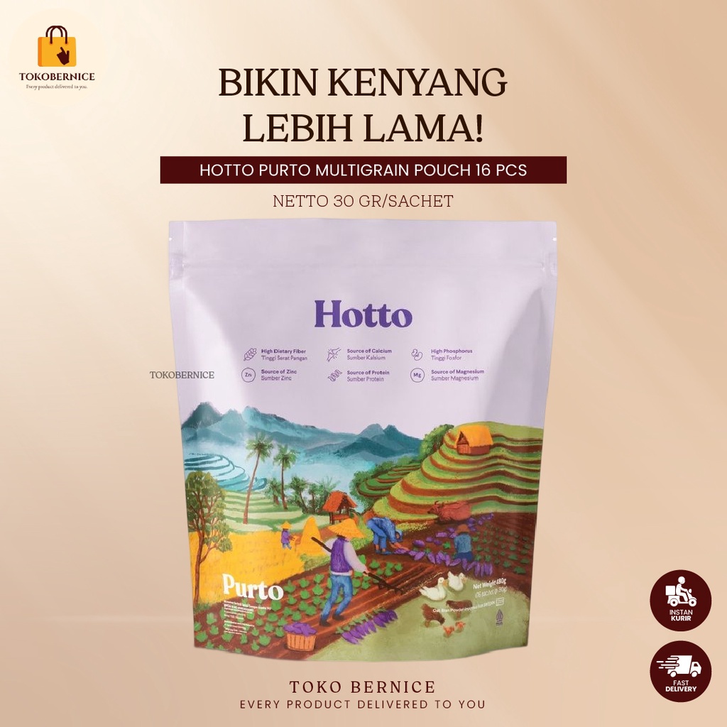 

(32 Saset) Hotto Purto Multigrain Oat – Sarapan Tinggi Serat Rendah Kalori