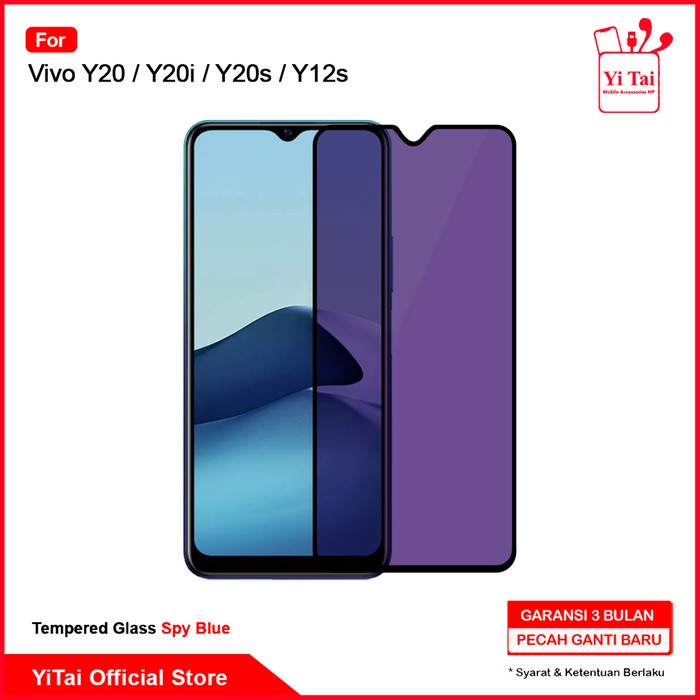 YI TAI - Tempered Glass Spy Blue Vivo Y20 Y20i Y20S Y12S