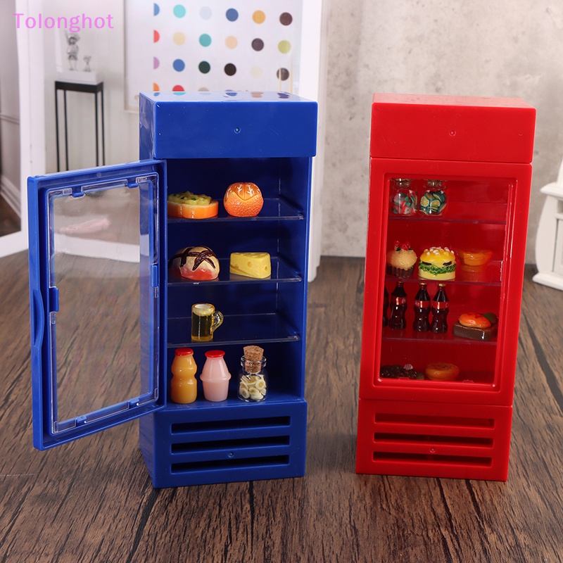 Tolonghot&gt; 1Pc 1:12 Rumah Boneka Miniatur Toko Dapur Kulkas Fridge Freezer Untuk Boneka Dekorasi Ruang Tamu Aksesoris Mainan Anak Dengan Baik