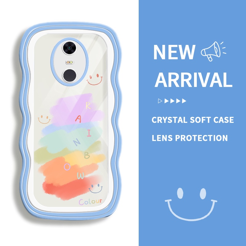 JSAYU Casing For Redmi 5 Plus 5 5A 4X 6 6A 7 Y3 Case hp Doodle pelangi Gelombang Transparan Silikon 