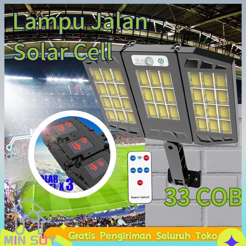【COD】300W Solar Cell Lampu Lampu Jalan/Lampu Solar Cell /Lampu Outdoor 3 Modes Motion Sensor/Solar Panel Waterproof/Lampu Taman Tenaga Surya 24 Jam Lampu Solar Cell Lampu Outdoor IP55 Anti Air